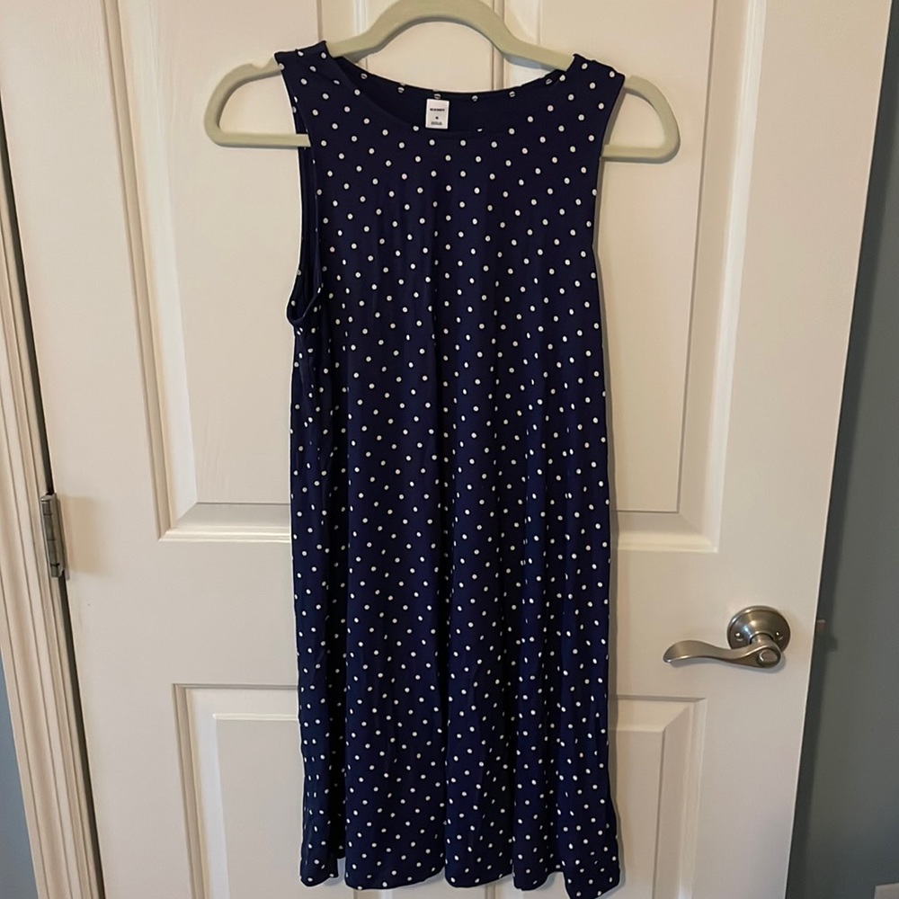 Navy blue polka dot